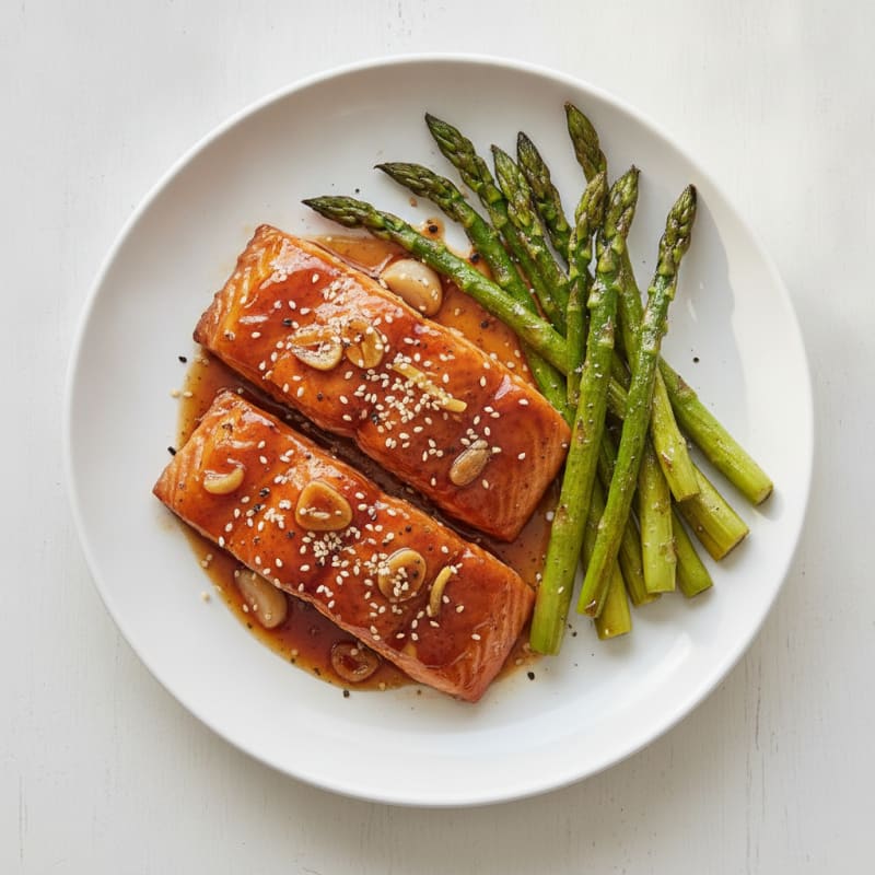 Teriyaki Glazed Salmon with Roasted Asparagus