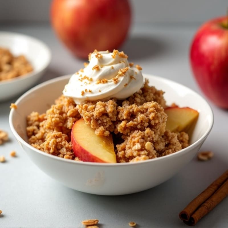 Warm Baked Apple Crumble with Crispy Spiced Oat Topping