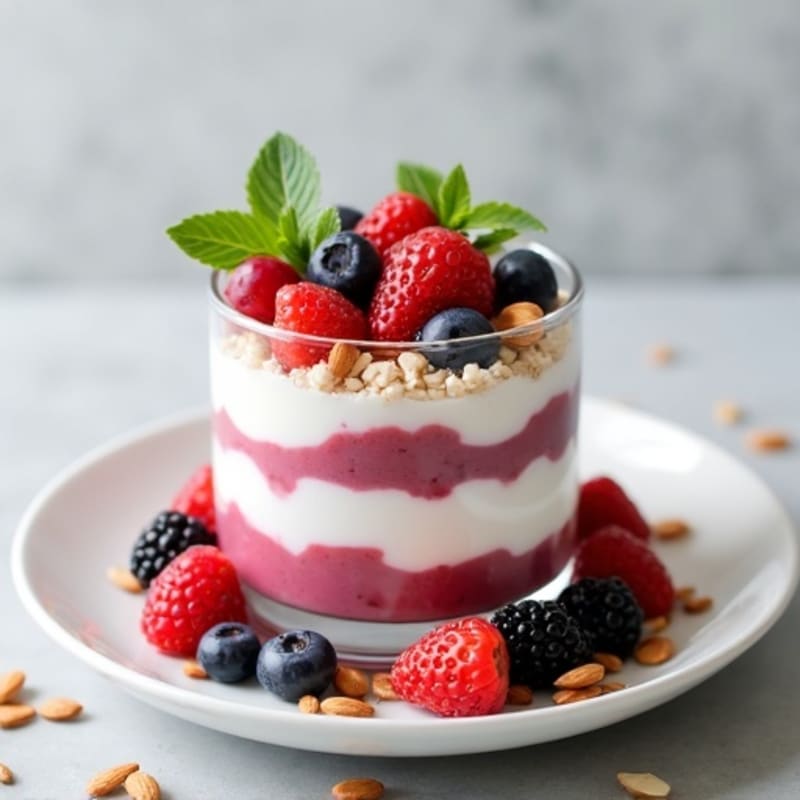 Greek Yogurt Protein Parfait with Mixed Berries