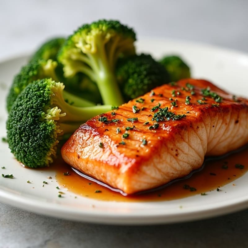 Teriyaki Glazed Salmon with Roasted Broccoli