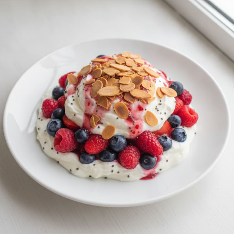 Greek Yogurt Protein Parfait with Mixed Berries