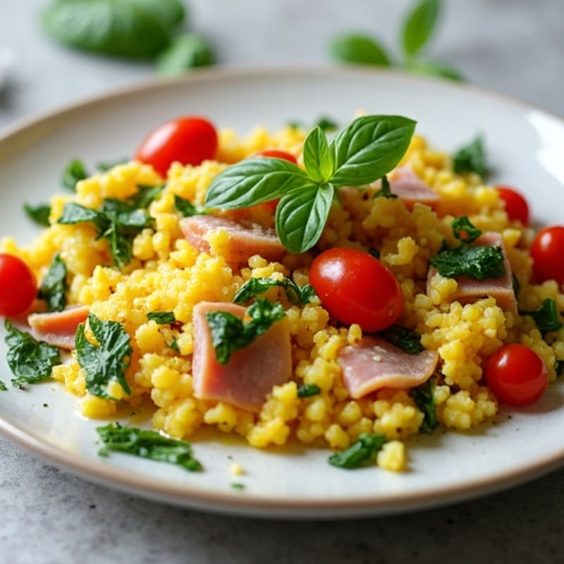 Fresh Herb Fluffy Veggie Scramble