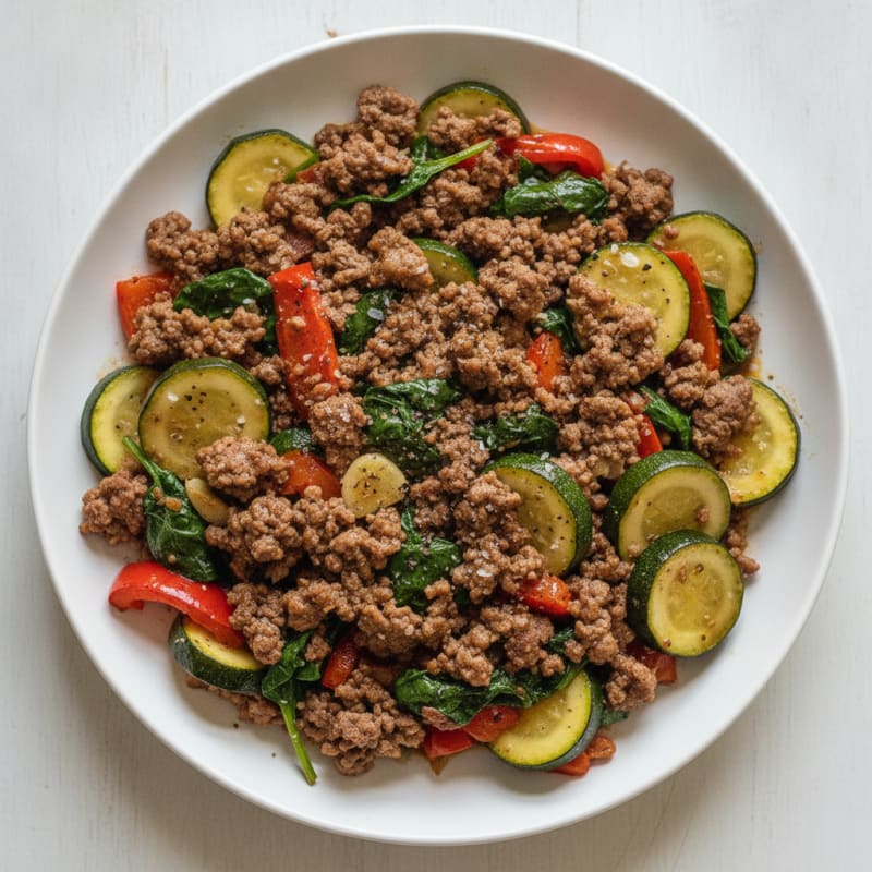 Savory Ground Beef and Summer Vegetable Skillet