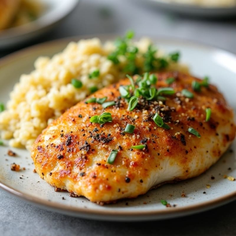 Herb-Crusted Pan Seared Chicken Breast with Quinoa
