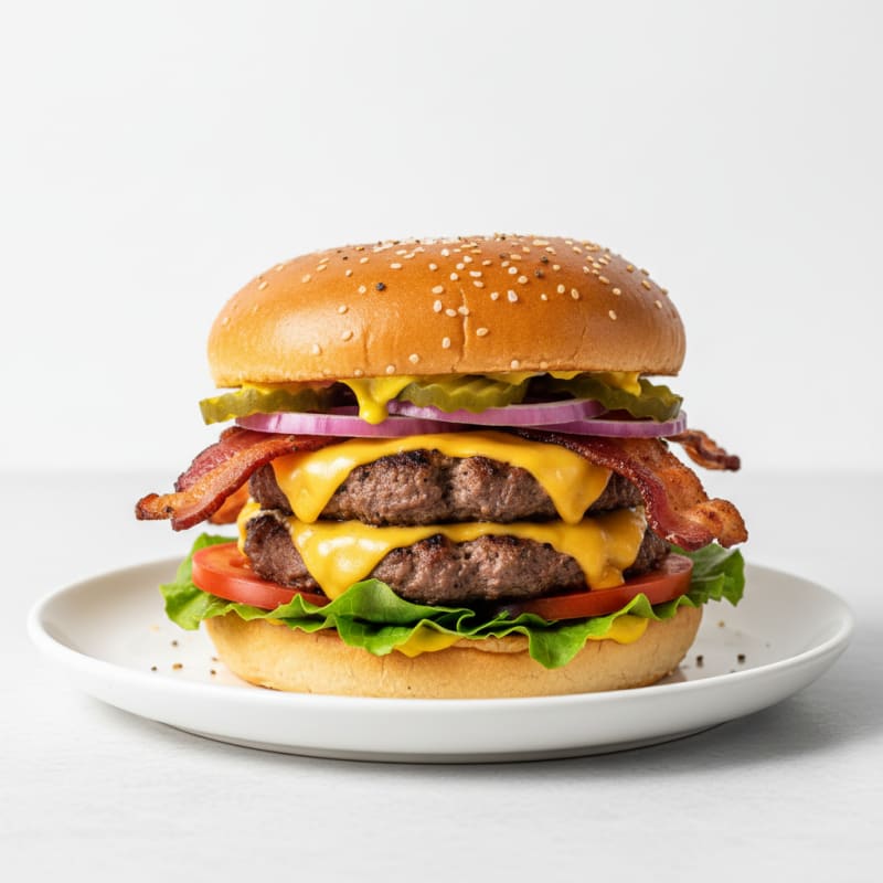 Crispy Double Bacon Cheeseburger Delight