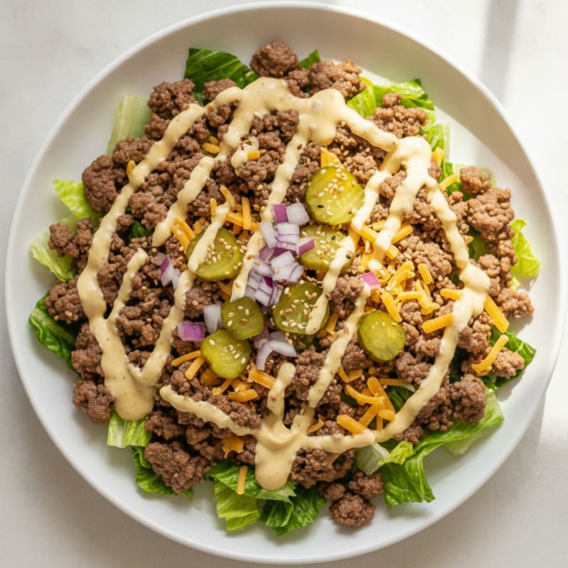 Ground Beef Big Mac Bowl