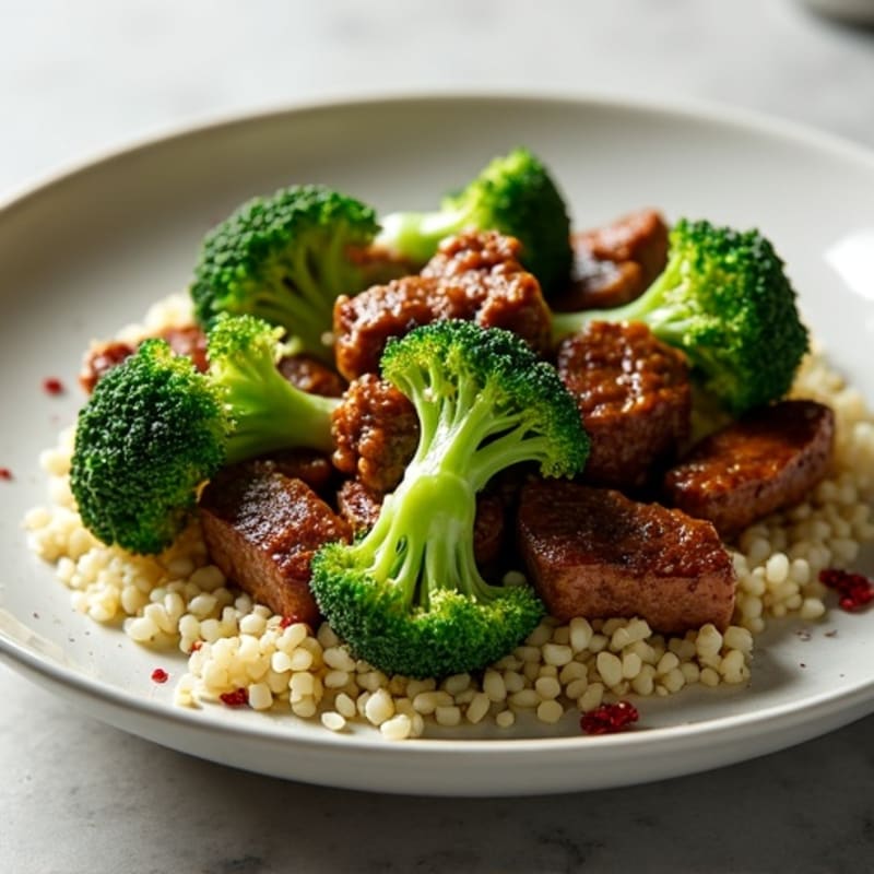 Ground Beef and Crispy Broccoli Stir-Fry