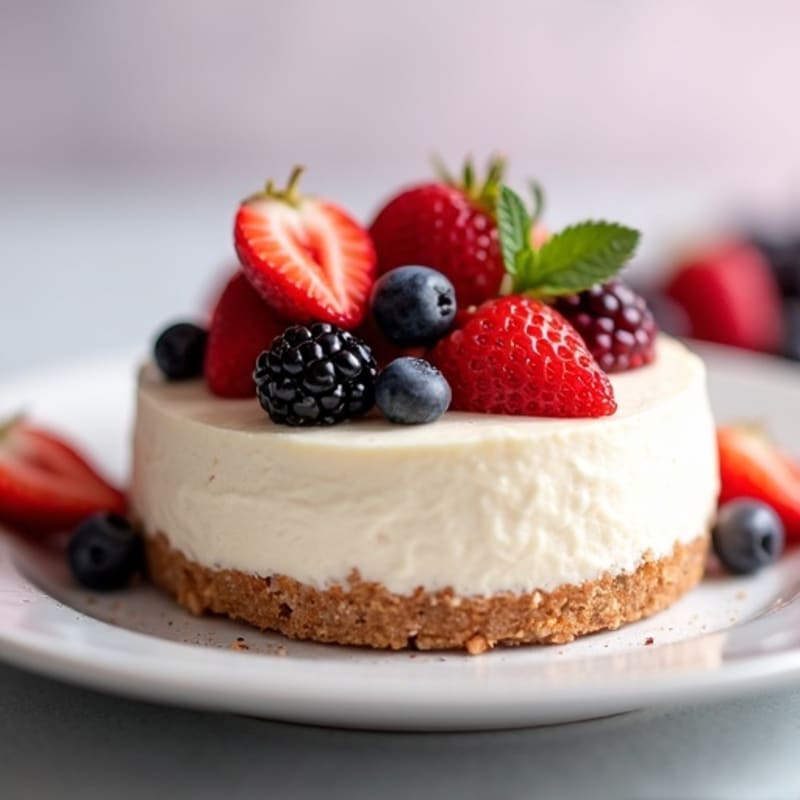 Greek Yogurt Protein Cheesecake with Berries