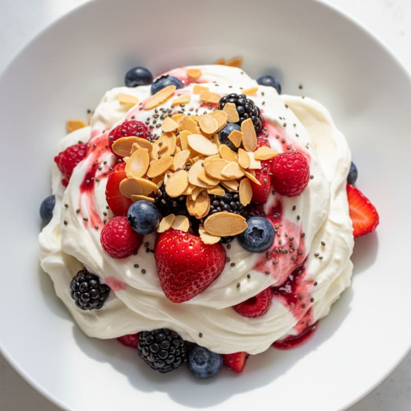 Creamy Greek Yogurt and Whey Protein Parfait with Berries