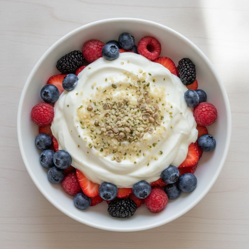 Greek Yogurt Protein Parfait with Mixed Berries