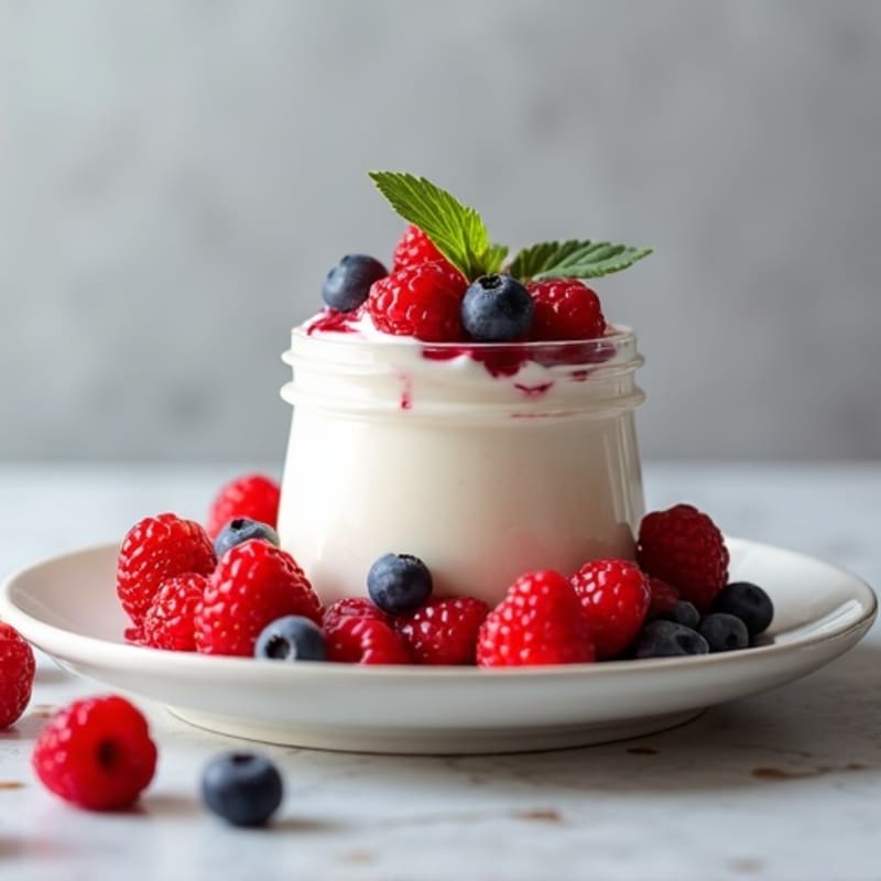 Silky Greek Yogurt Protein Mousse with Mixed Berries