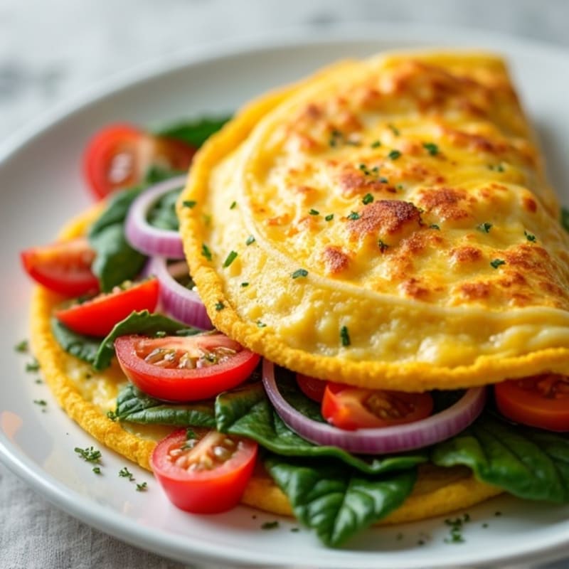 Fluffy Egg and Fresh Veggie Omelette