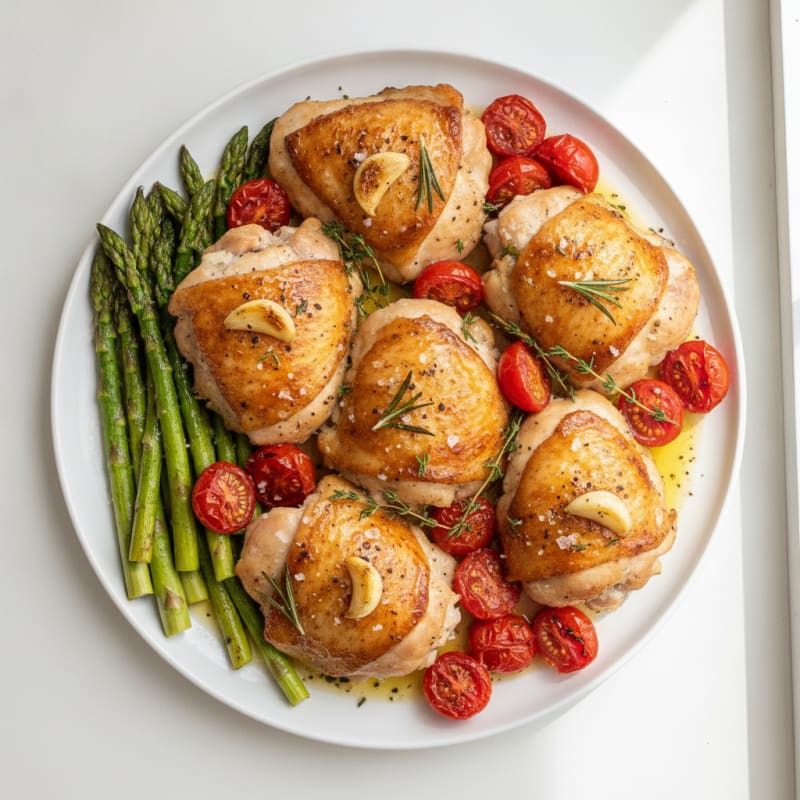 Garlic Herb Roasted Chicken Thighs
