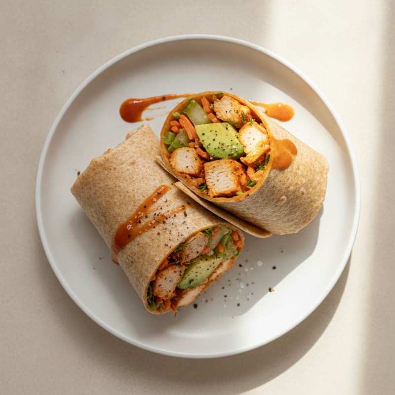 Buffalo Ranch Chicken Salad Wraps