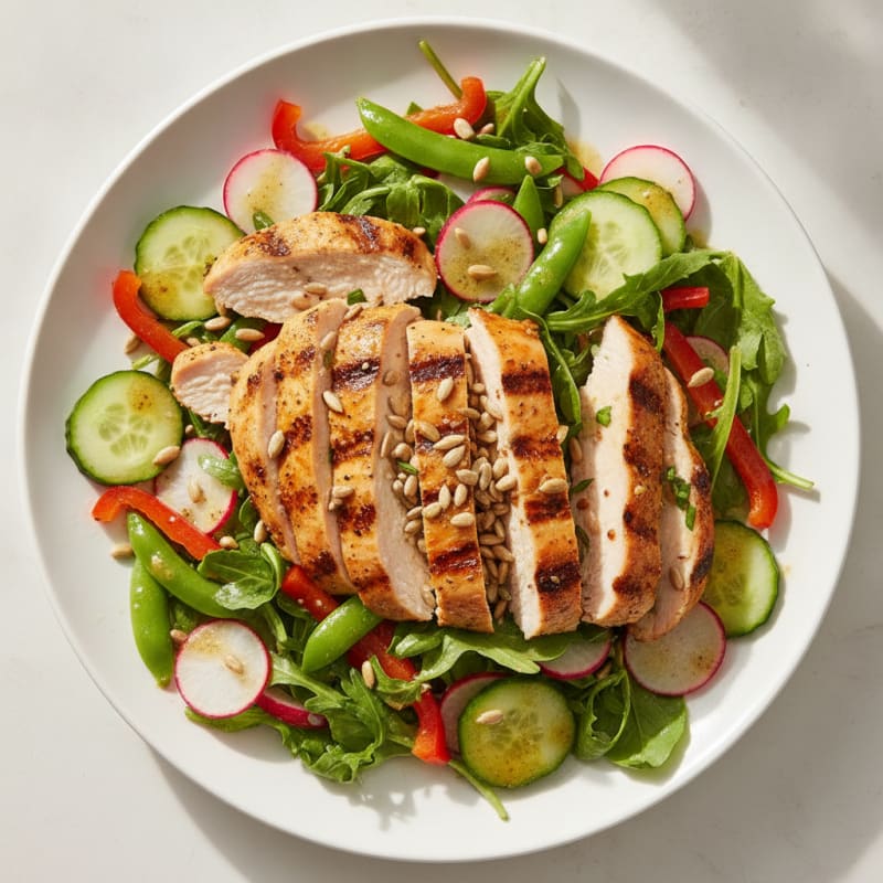 Grilled Turkey Breast Salad with Crunchy Vegetables