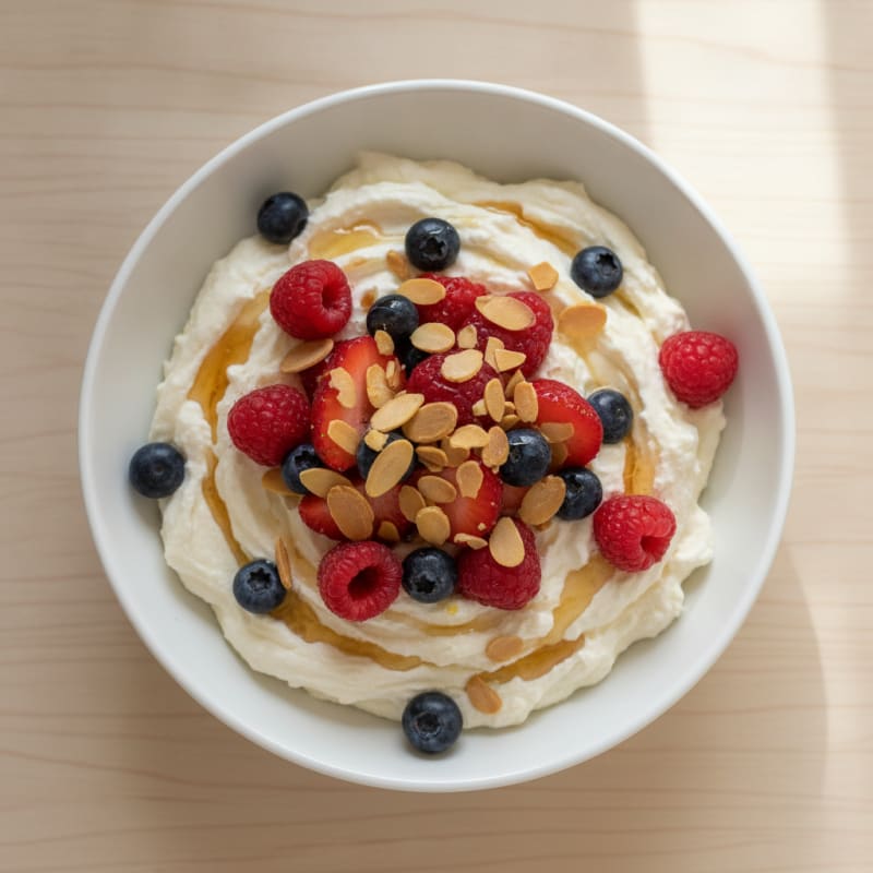 Silky Greek Yogurt Protein Mousse with Mixed Berries