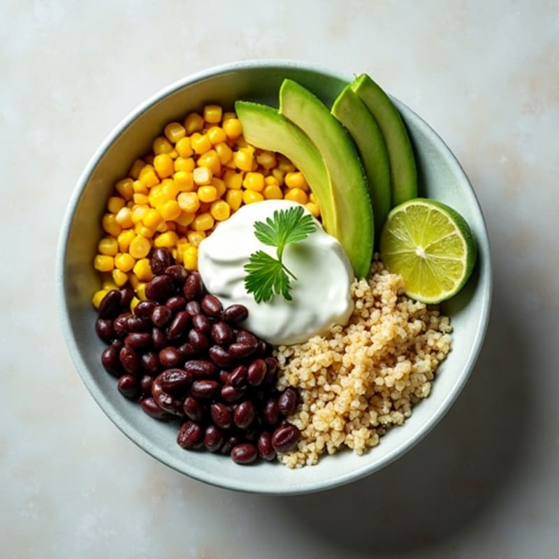 Cilantro-Lime Black Bean Bowl with Roasted Corn