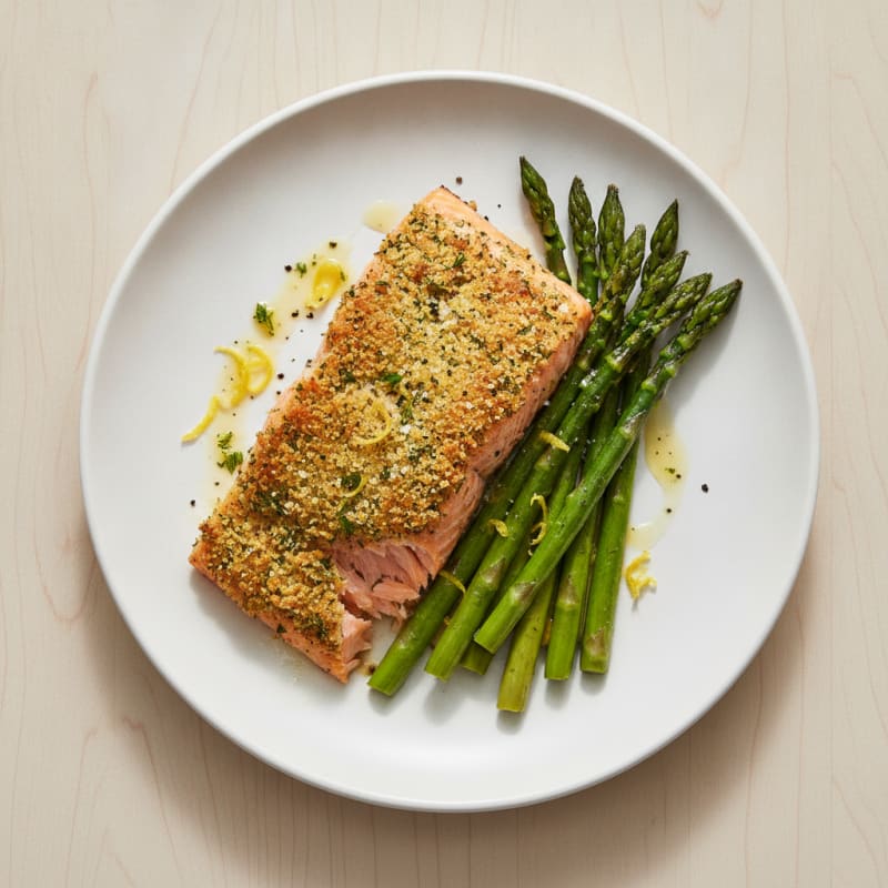 Herb-Crusted Salmon with Roasted Asparagus