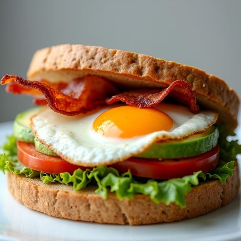 Crispy Bacon, Creamy Avocado, Fresh Lettuce and Tomato Whole Grain Sandwich