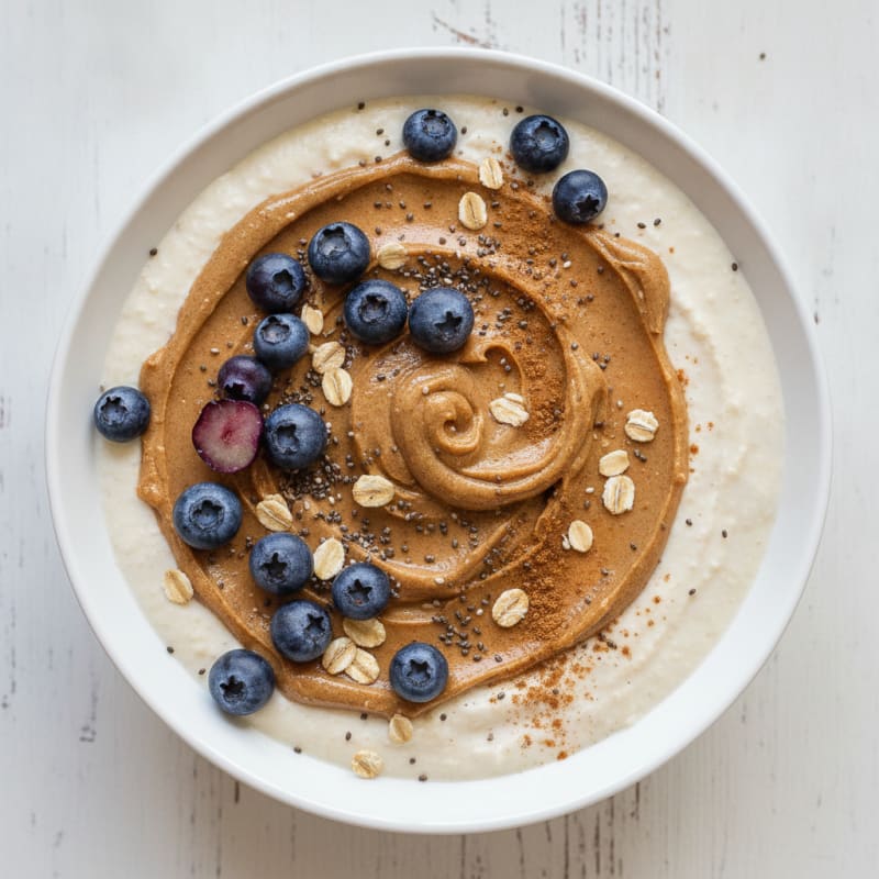 Almond Butter Tofu Protein Smoothie Bowl