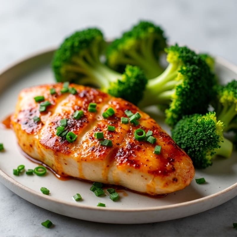 Ginger Garlic Pan-Seared Chicken Teriyaki with Roasted Broccoli