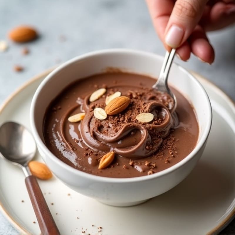 Creamy Chocolate Protein Pudding with Almond Butter