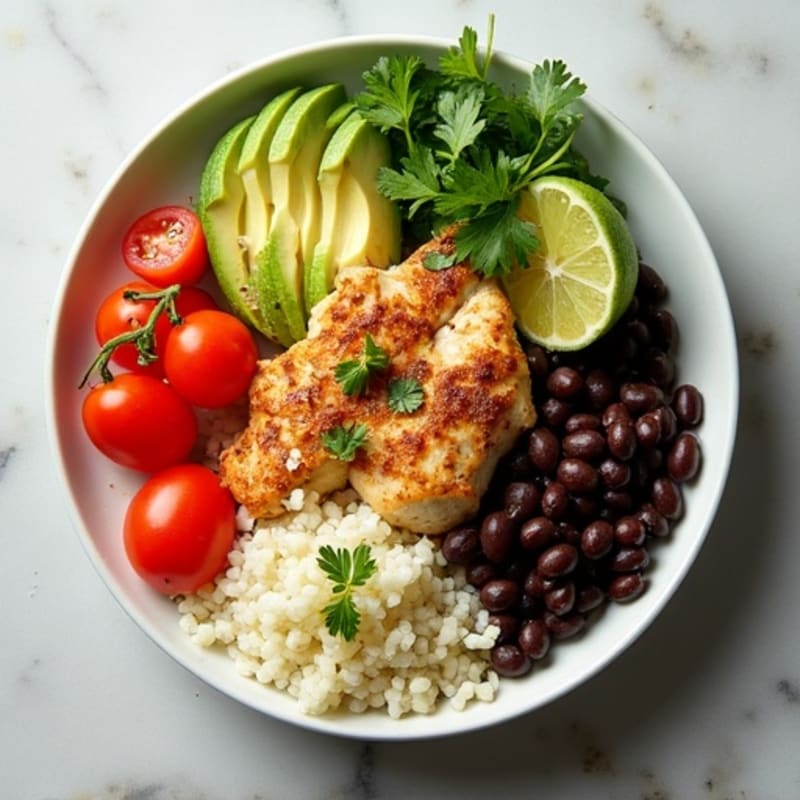 Cilantro-Lime Chicken Taco Bowl with Cauliflower Rice