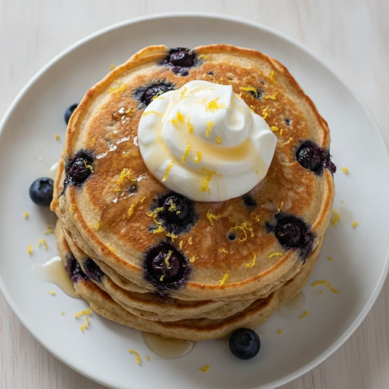 Blueberry Ricotta Pancakes with Lemon Zest