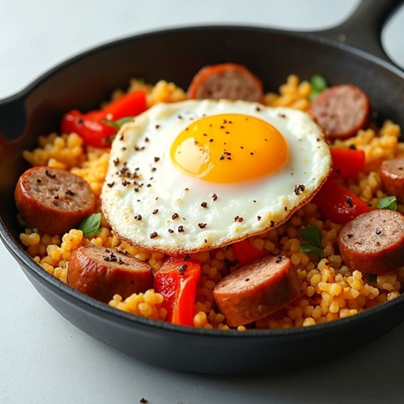 Cauliflower Rice Chicken Sausage Skillet