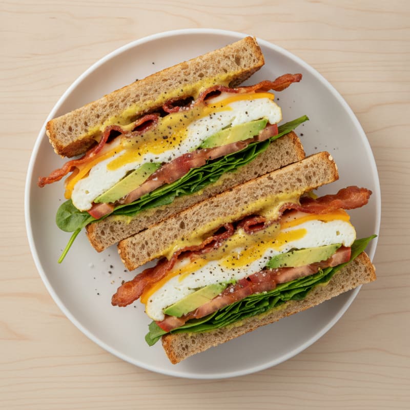Turkey Bacon and Marble Cheddar Sandwiches