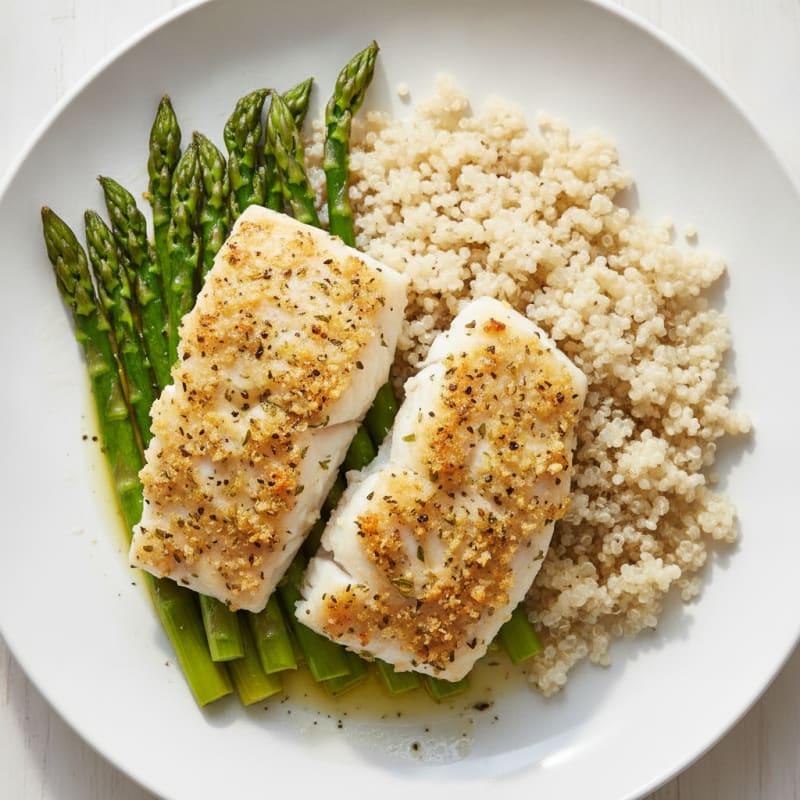 Lemon Herb Baked Cod with Asparagus