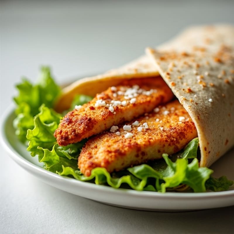 Healthy Crispy Chicken Caesar Wrap
