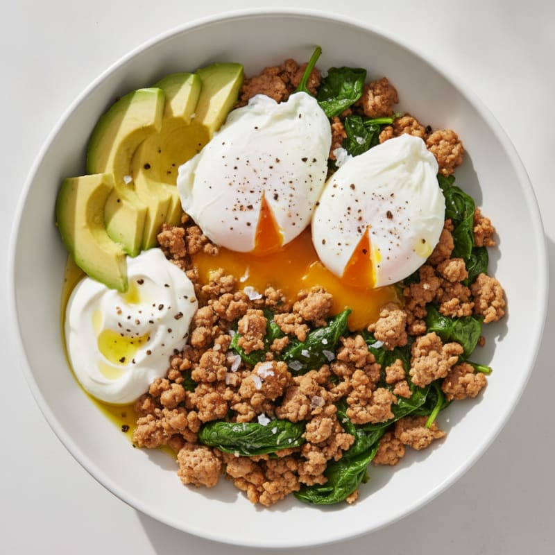 Savory Breakfast Bowl with Poached Egg