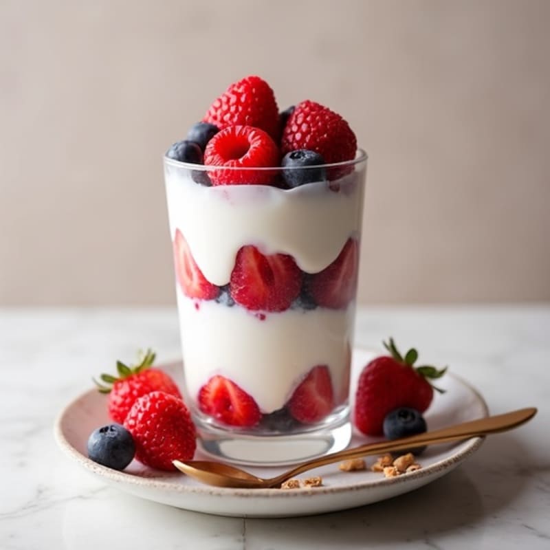 Greek Yogurt Protein Parfait with Berries and Almonds