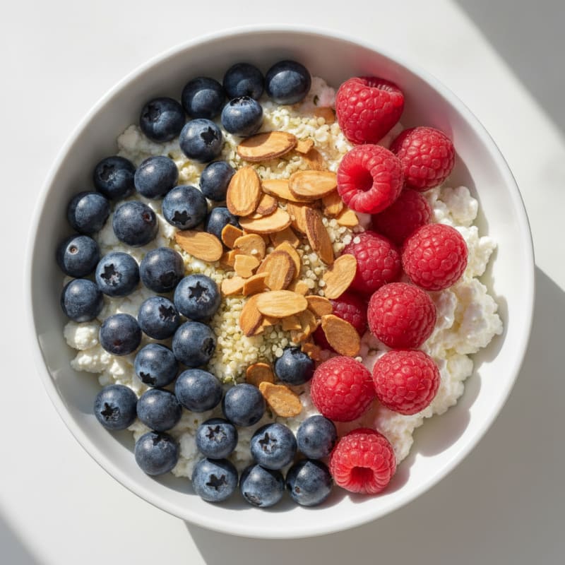 Cottage Cheese and Berry Power Bowl with Almonds