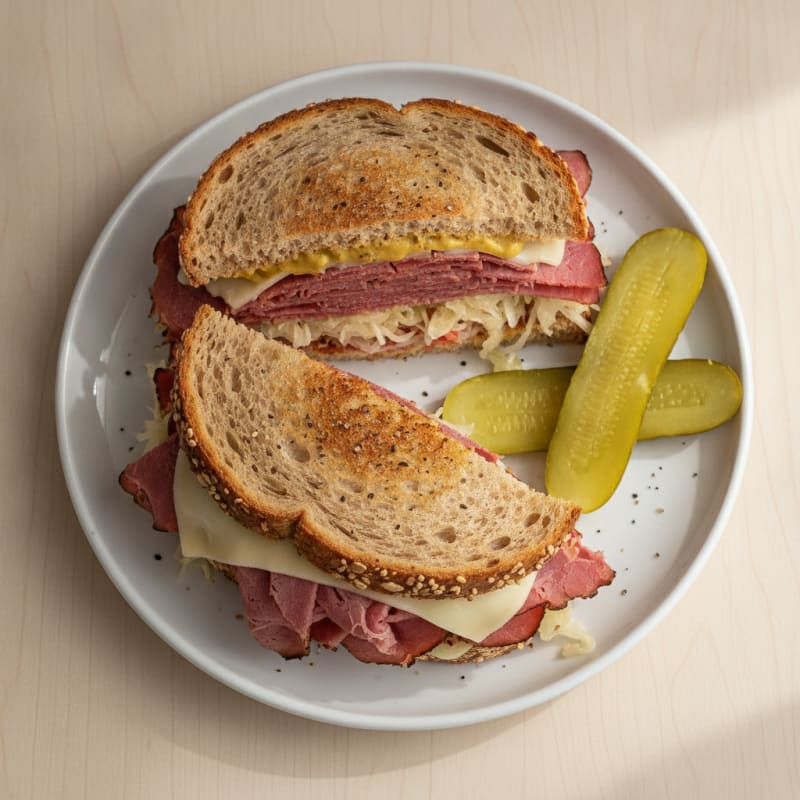 Pastrami Sandwich with Tangy Pickles