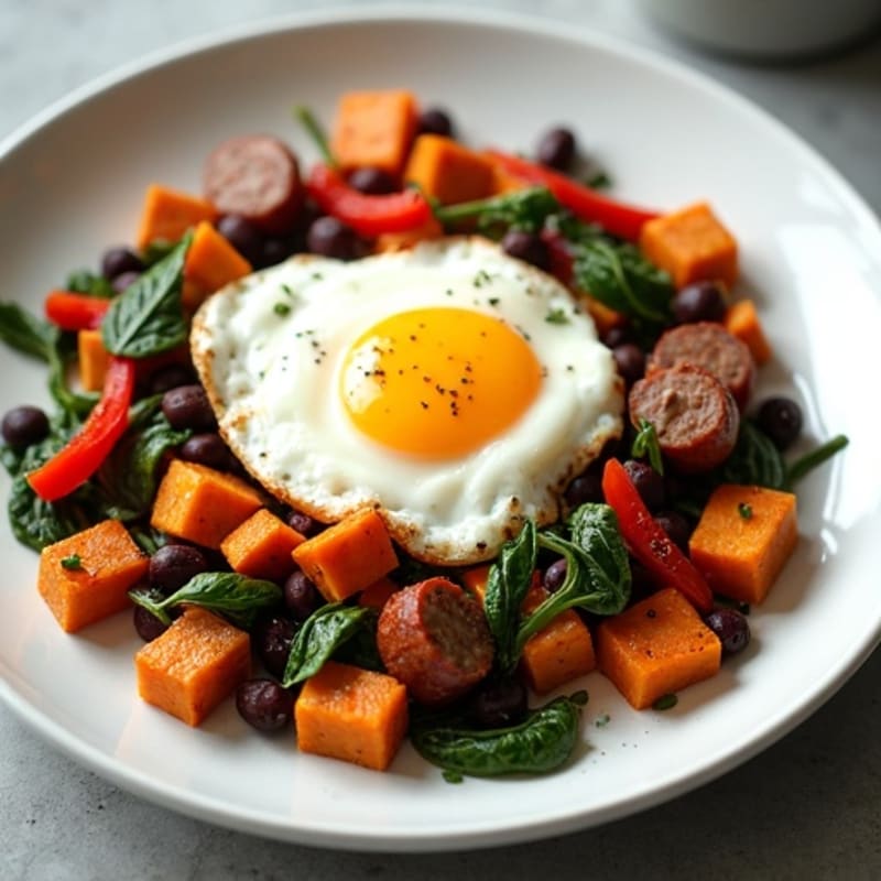 Protein-Packed Sweet Potato Hash with Eggs