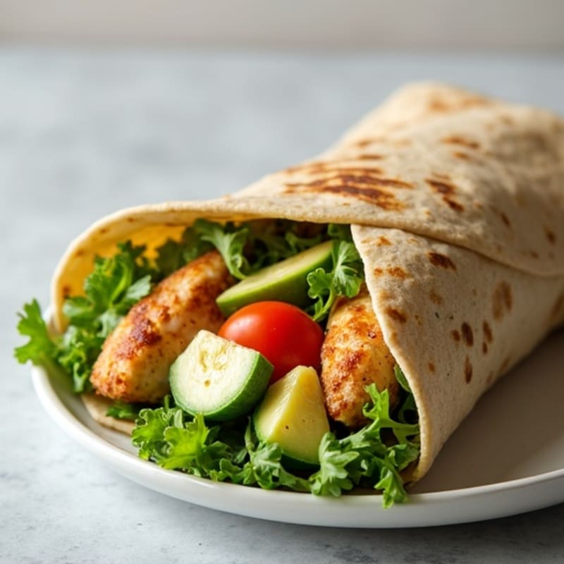Grilled Chicken Creamy Fresh Greens Wrap