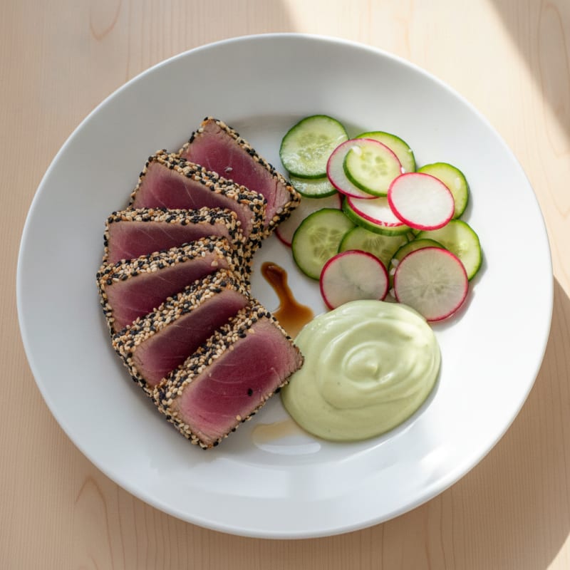 Pan-Seared Ahi Tuna with Wasabi Mayo