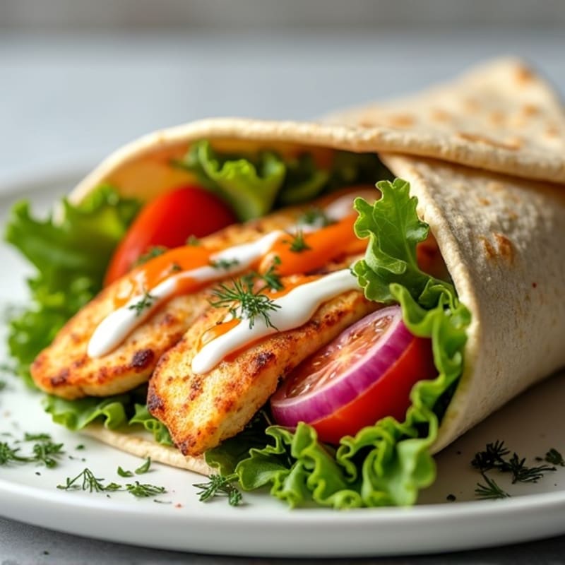 Grilled Buffalo Chicken Wrap with Creamy Ranch