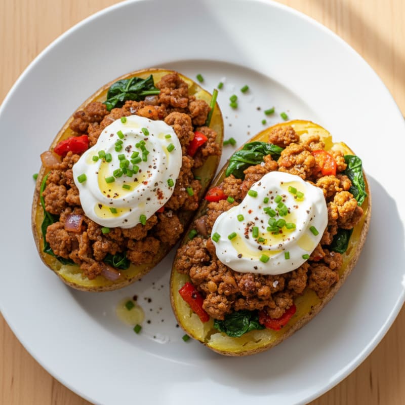 Loaded Baked Potatoes with Savory Toppings