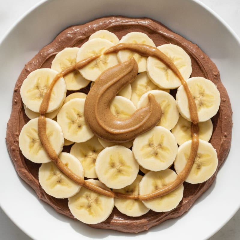 Silky Chocolate Protein Pudding with Sliced Bananas