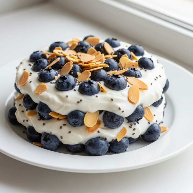 Greek Yogurt Protein Parfait with Mixed Berries and Almonds