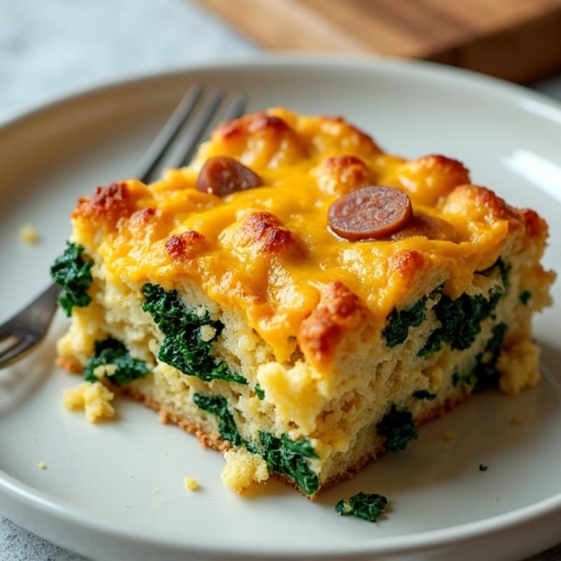 Savory Sausage and Kale Baked Egg Strata