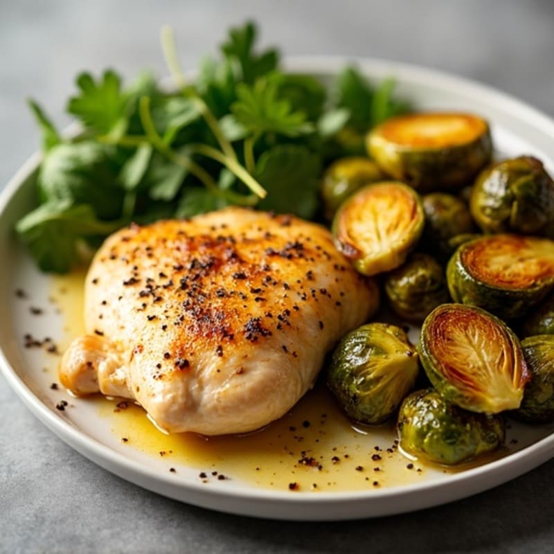 Sheet Pan Roasted Chicken and Crispy Brussels Sprouts
