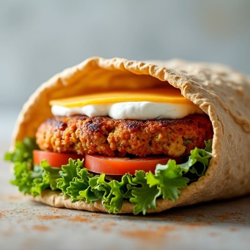 Crispy Spiced Veggie Burger Wrap