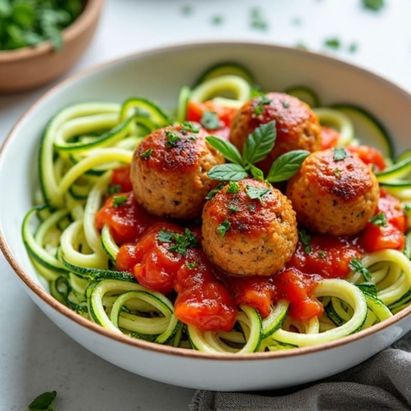 Protein-Packed Turkey Meatball Zucchini Noodle Bowl