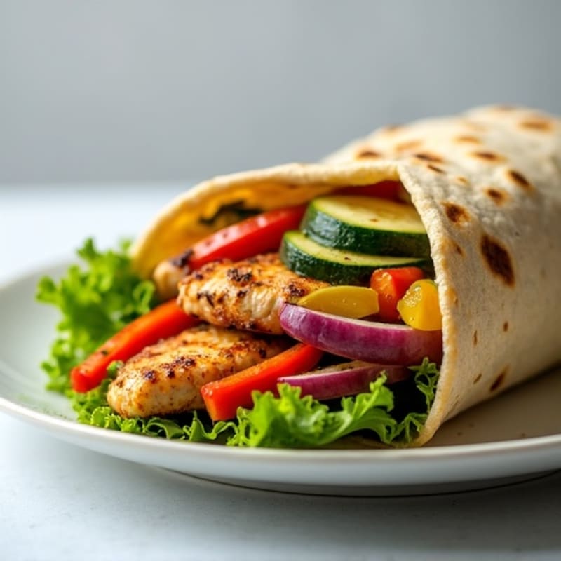 Herb-Grilled Chicken and Crispy Veggie Wrap