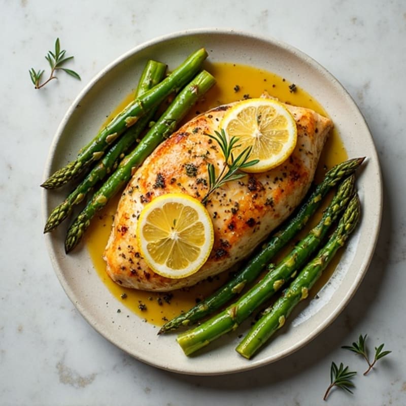 Sheet Pan Lemon Herb Roasted Chicken and Asparagus