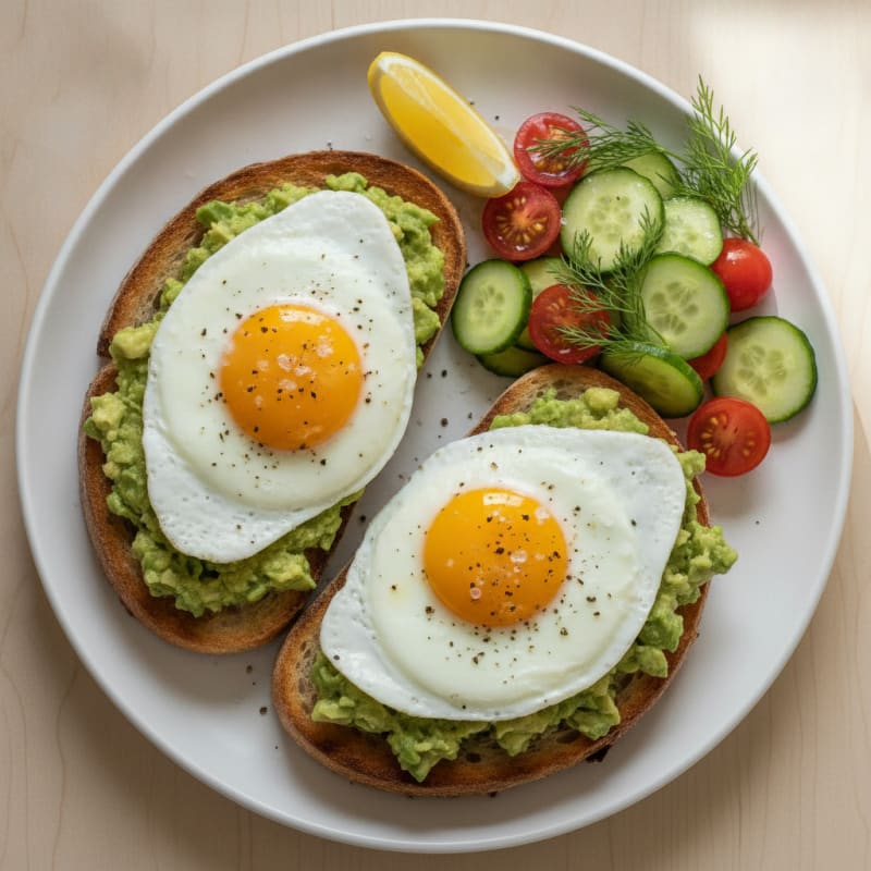 Avocado Sourdough Toast with Sunny Eggs